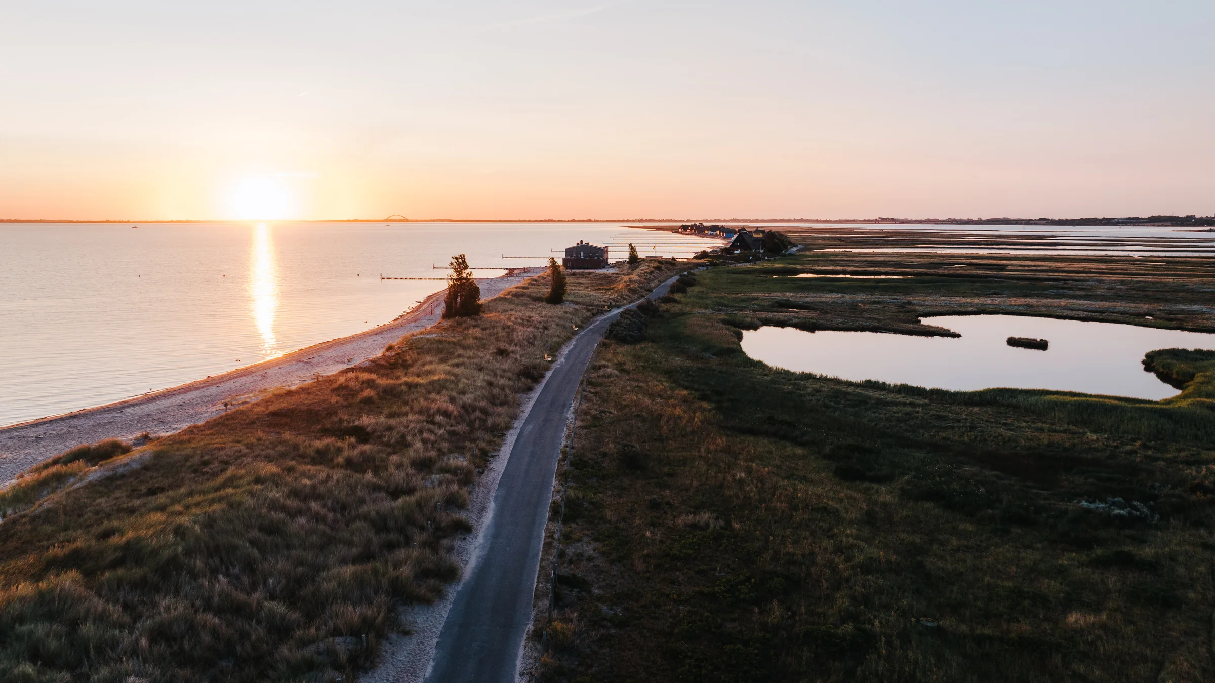 Naturschutzgebiet Graswarder im Abendlicht