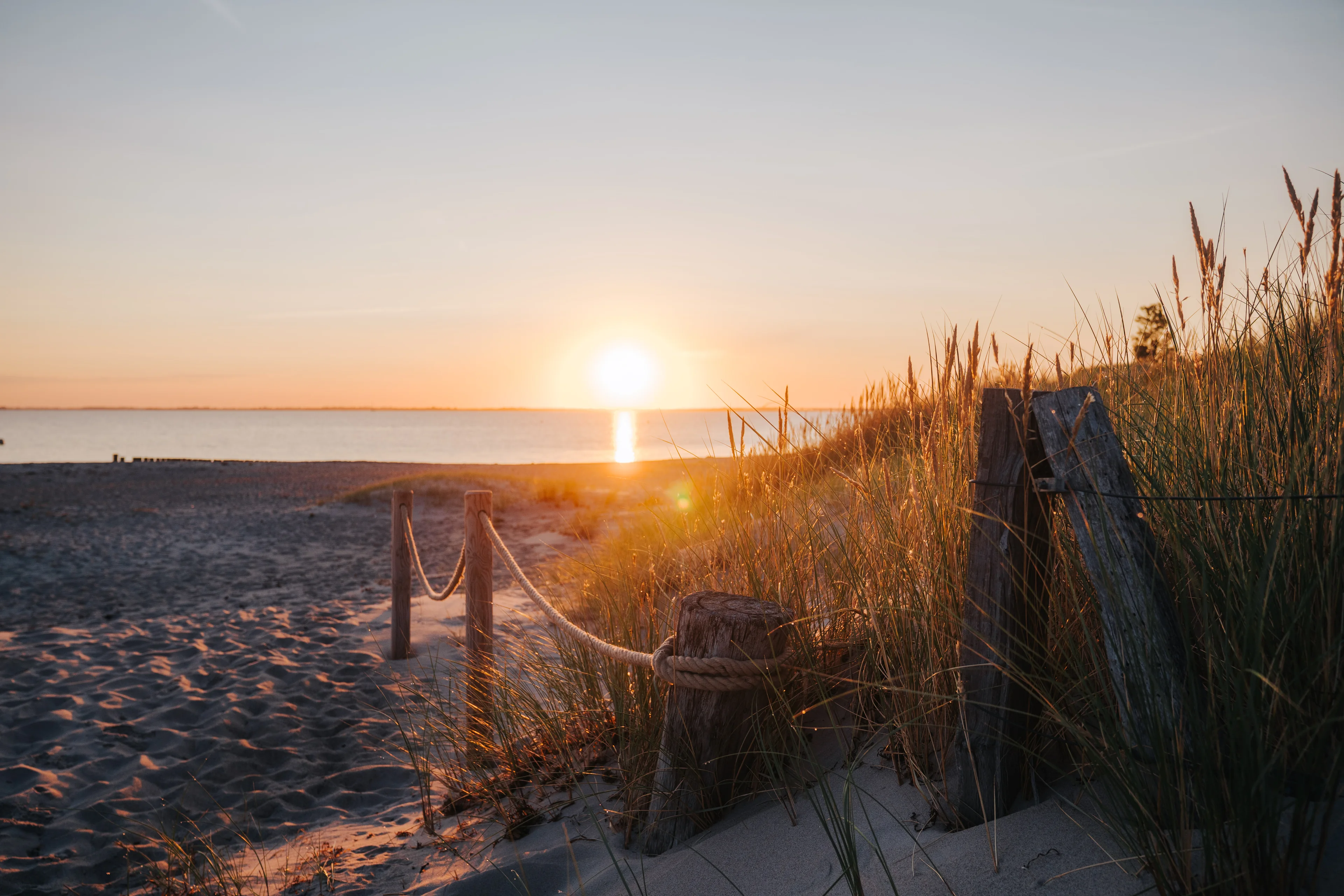 Sonnenuntergang am Strand von Heiligenhafen